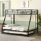 Costway Twin Over Full Metal Slats Bunk Bed Frame with Trundle, Guard Rail & Ladders White/Black